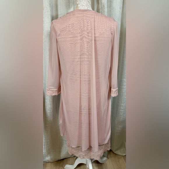 R&M Richards Blush Lace Dress & Sheer Jacket Set Size 10 Formal Outfit - Picture 7 of 7
